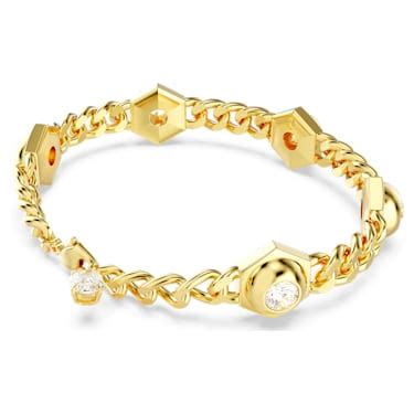 Bracelet Numina Coupe Ronde Blanc Placage De Ton Or Swarovski