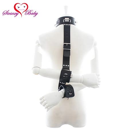 Faux Leather Bdsm Fetish Bondage Restraint Handcuffs Collar Sex Toys