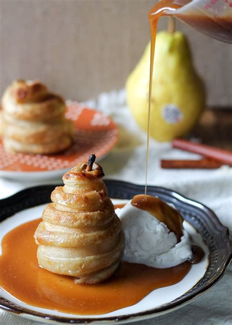 Apple Cider Poached Pears In Cinnamon Sugar Puff Pastry Recipe