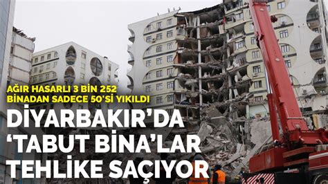 Diyarbakırda tabut binalar tehlike saçıyor Ağır hasarlı 3 bin 252