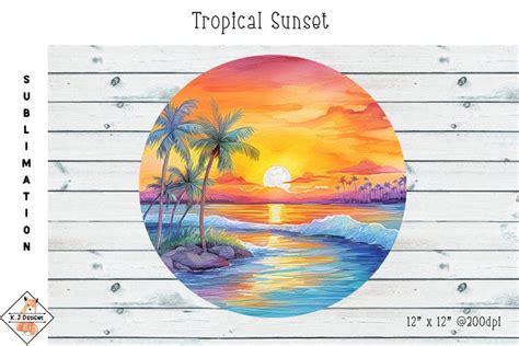 Tropical Sunset Sublimation Design