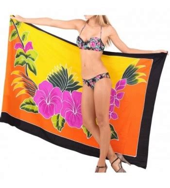 Sarong Bathing Suit Pareo Wrap Bikini Cover Up Womens Skirt Swimsuit Swimwear Yellow Orange