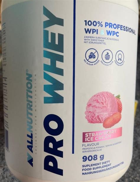 Pro Whey 100 Professional WPI WPC Strawberry Ice Cream Allnutrition