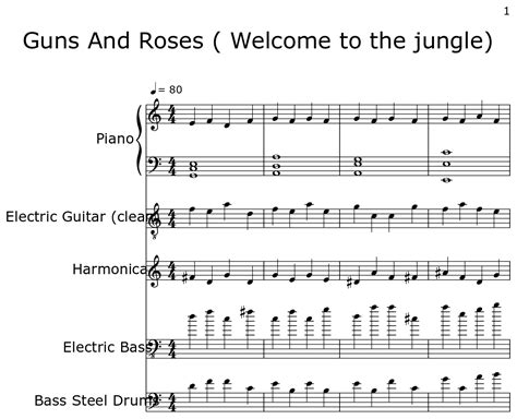 Guns And Roses Welcome To The Jungle Sheet Music For Piano