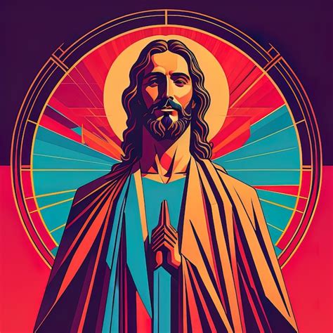 Premium Ai Image Jesus Christ Vector Painting Tshirt Design