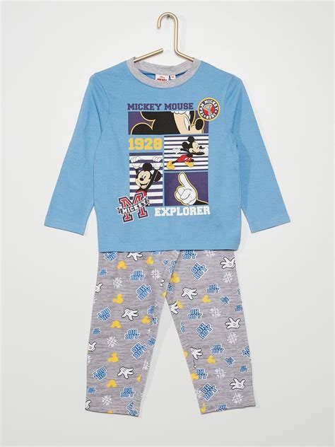 Pyjama long Mickey 2 pièces bleu gris Kiabi 7 00