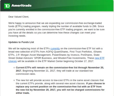 Td Ameritrade Altera Lista De Commission Free Etfs O Aportador