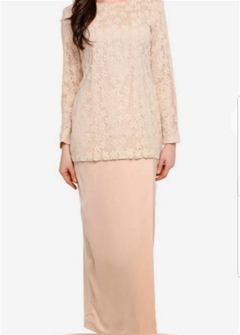 Baju Kurung Modern Lace Nude Colour Women S Fashion Muslimah Fashion