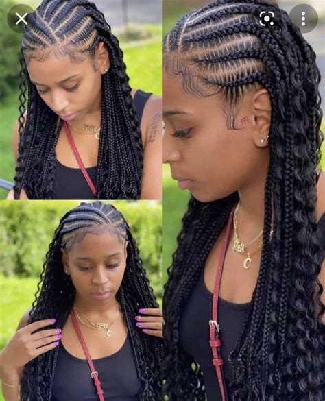 Fulani braids w/ curls | Braids with curls, Feed in braids hairstyles ...