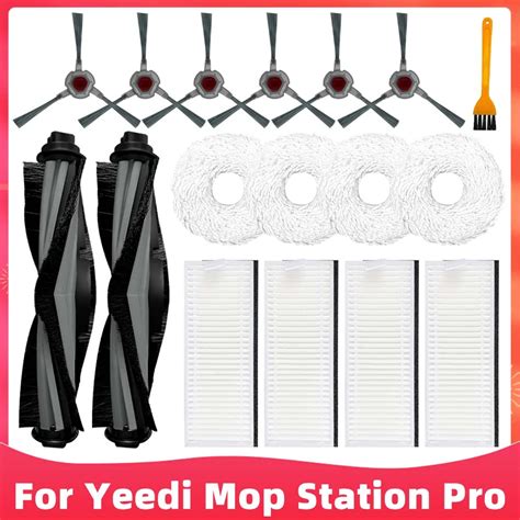 Para Yeedi Mop Station Pro Rob Aspiradores Rolo Escova Lateral