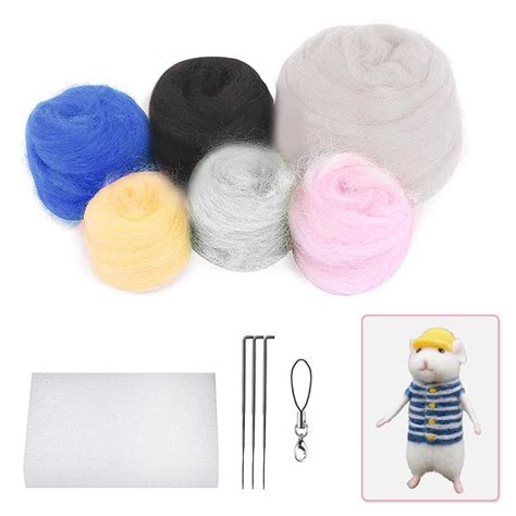 Mice Needle Felting Starter Kit Non Finished Felt Mouse Craft Kit