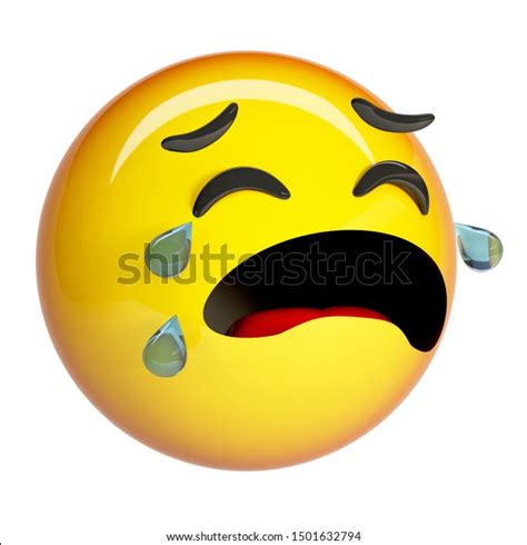 Crying Sobbing Emoji Longing Emoticon Tears Stock Illustration