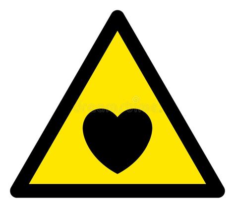 Heart Warning Stock Vector Illustration Of Caution Black 98740266