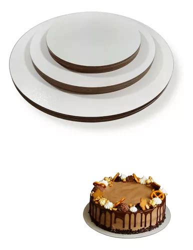 Kit 10 Cake Board Tabuleiro Bolo Em Mdf 3mm Redondo 25 Cm