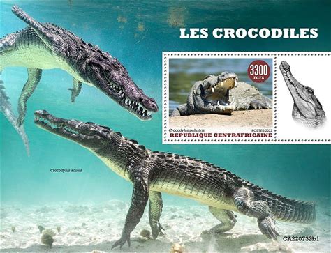 C A R 2022 Crocodiles Perf Souv Sheet 1 Mint Never Hinged