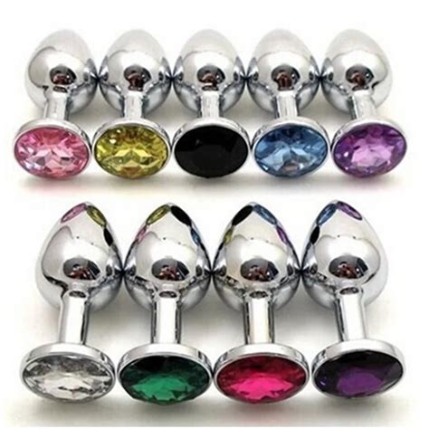 1 Pcs Small Size Metal Crystal Anal Plug Stainless Steel Booty Beads