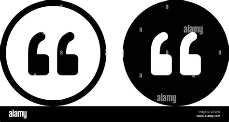 A Set Of Round Icons With Double Quotation Marks Editable Vector Stock