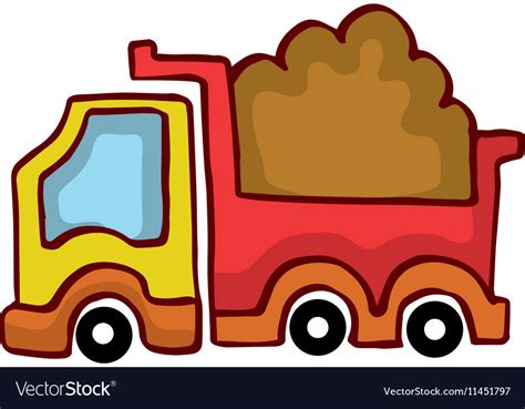 Cartoon dump truck design for kids Royalty Free Vector Image