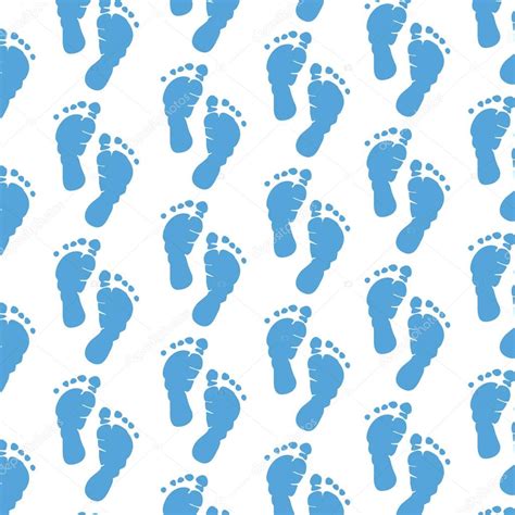 Blue Baby Footprints Background Stock Vector Image by ©zeeborg #109190866