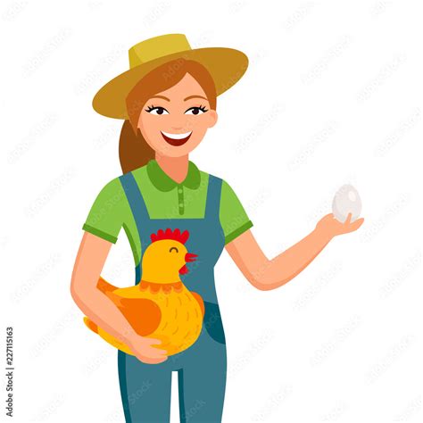 Lady Farmer Cartoon