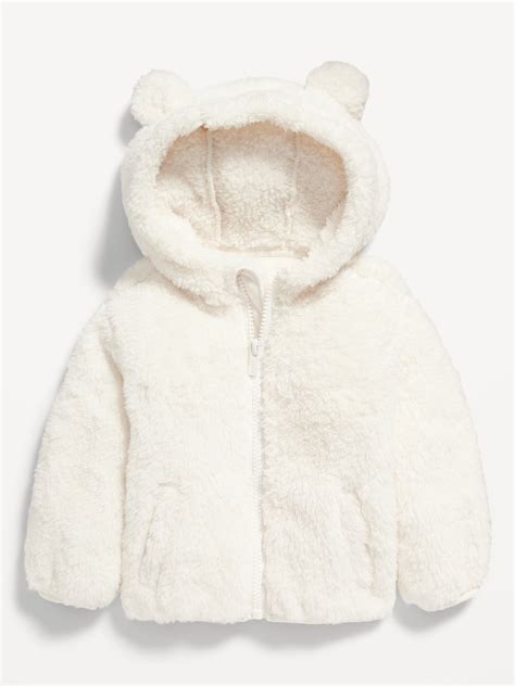 Unisex Sherpa Critter Zip Front Hooded Jacket For Baby Old Navy