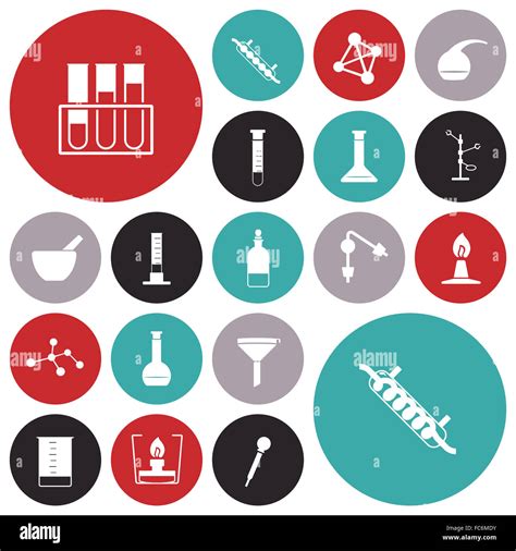 Flat Design Icons For Chemistry Lab Stock Photo Alamy