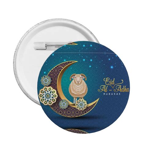 Eid Al Adha Mubarak Circular Button Fashion Badge Decoration Backpack