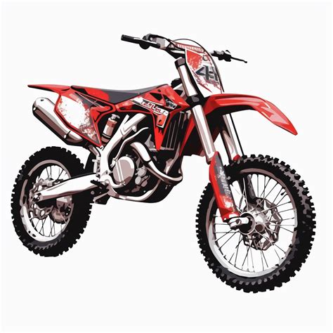 Red Dirt Bike With No Rider Clipart White Background No Font Clip