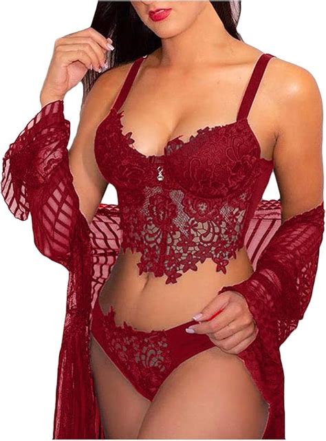 QINI Donna Lingerie Set Sexy Esotico Lingerie Pizzo Biancheria