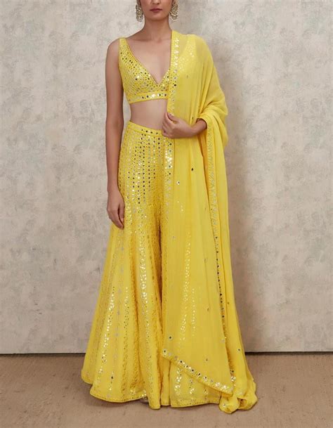 Designer Sharara Suit In Yellow Color For Wedding Wear