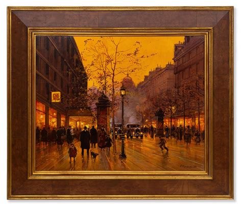 Lot Paul Renard 1941 1997 Parisian Street Scene At Dusk