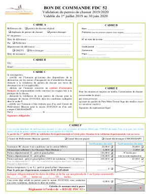 Fillable Online Bon De Commande Fdc Validation Du Permis De