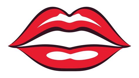 Labios Femeninos Rojos Aislados En Un Fondo Blanco Ilustraci N