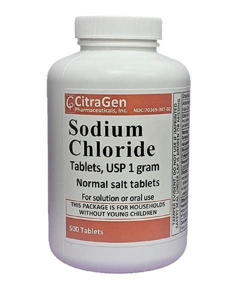 Sodium Chloride Tablets Gm Usp Normal Salt Tablets Tablets By