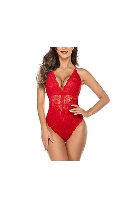 Fnkdor Lingerie Sexy Pour Femmes Body Et Combinaison Dos Nu En Dent