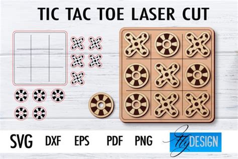 Tic Tac Toe Laser Cut SVG Game SVG Graphic By Flydesignsvg Creative