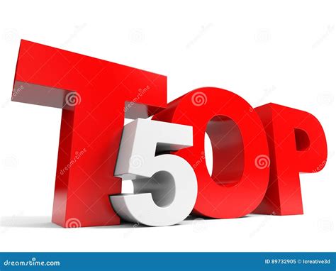 Top 5 Five Red 3d Text Stock Illustration Illustration Of Concept