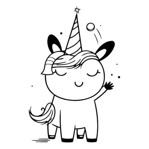 Une Jolie Licorne De Dessin Anim Avec Un Chapeau De F Te Illustration