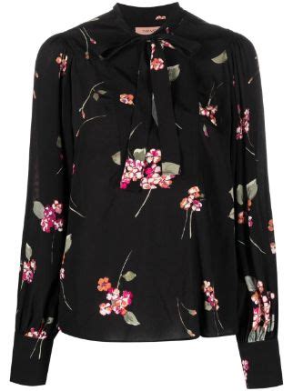 Twinset Floral Print Pussy Bow Blouse Farfetch