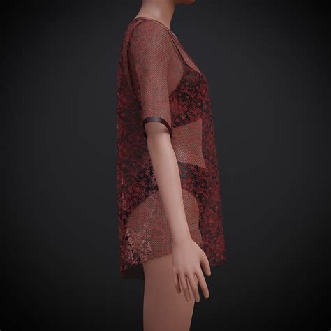 D Model Women Lingerie Bikini Set And Crotchet Shirt Swimsuit Outfit Vr Ar Low Poly