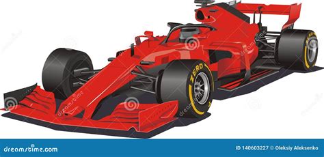 Racing Car In The Vector Formula 1 Stock Vector Illustration Of