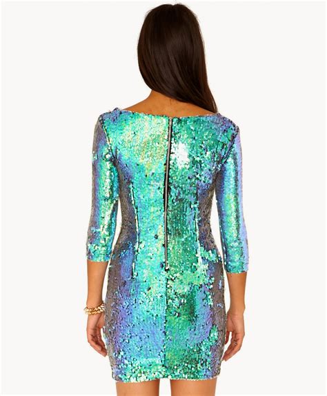 Lush Doodles Missguided Iridescent Sequin Dress