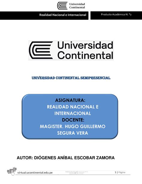 Producto Acad Mico N Realidad Nacional E Internacional Universidad