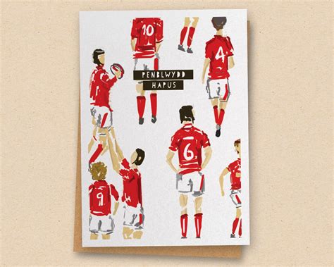 Welsh Rugby Birthday Card Penblwydd Hapus Etsy Uk