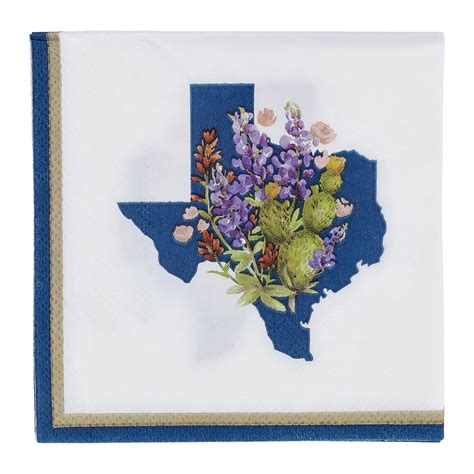 Haven And Key Texas State Bluebonnet Paper Beverage Napkins Shop