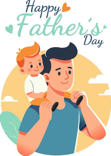 Premium Vector Happy Fathers Day Vector Illustration