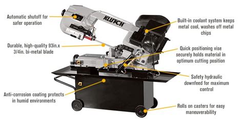 Klutch Metal Cutting Band Saw — 7in X 12in 1 1 2 Hp 115 230v