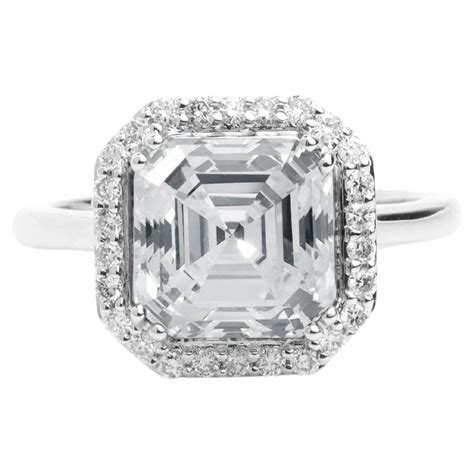 Gia Report Certified Carat D Vvs Emerald Cut Diamond K Halo