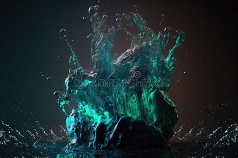 Splashing Water with a Colorful Glow. Stock Illustration - Illustration ...