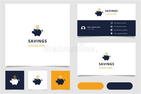 Savings Logo Design with Editable Slogan. Branding Book and Business ...